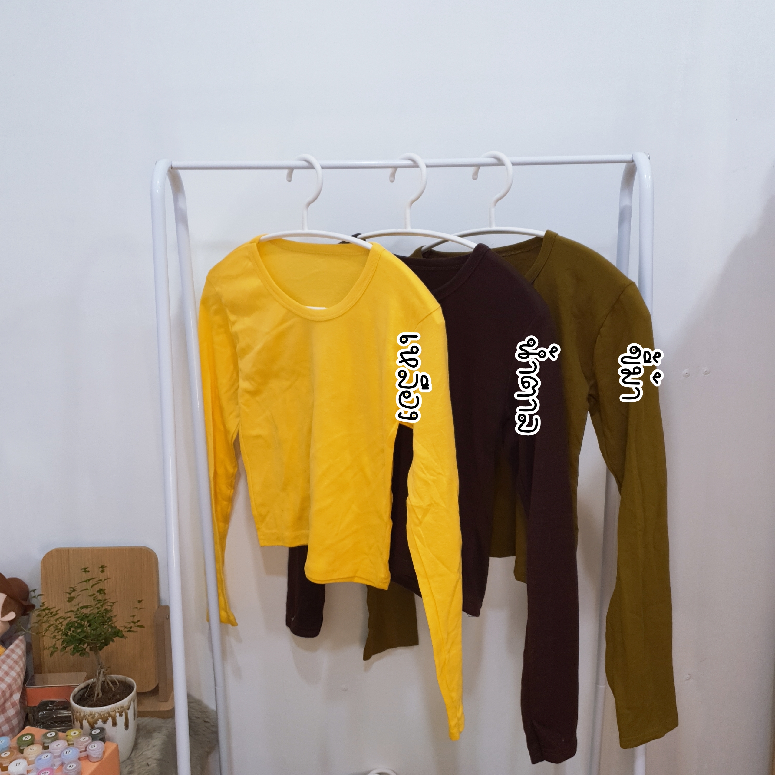 เสื้อครอปคอกลม แขนยาว nuttyshopp.p