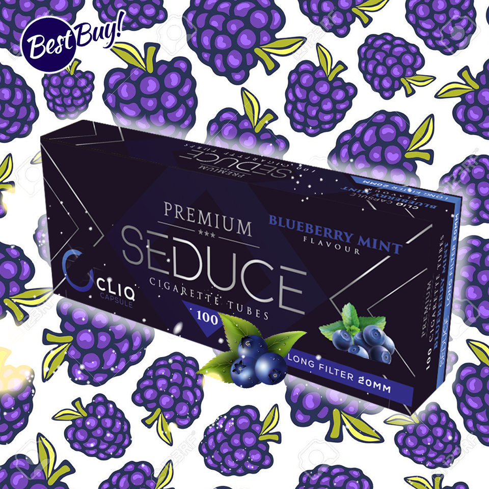 ก้นกรองเปล่า เม็ดบีบ SEDUCE ( ซีดัส ) 100 มวน กลิ่นบลูเบอรี่