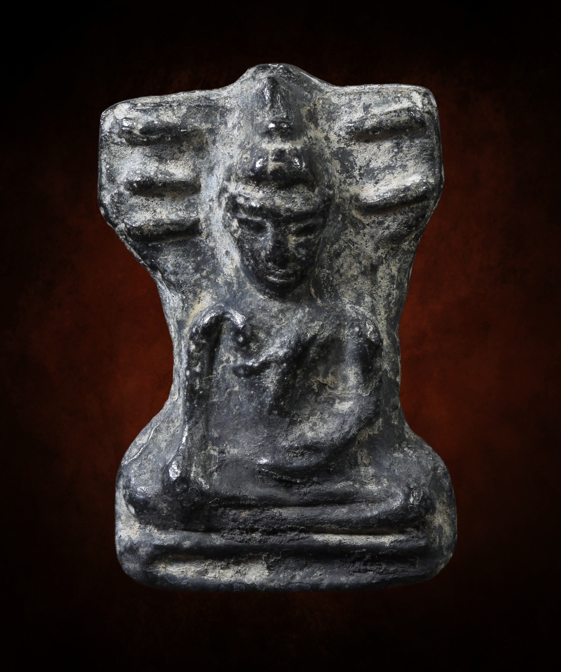 พระมเหศวร หลังนาคปรก เนื้อชินเงิน