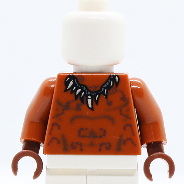 Tattoos with Animal Tooth Necklace Pattern / Dark Orange Arms / Reddish Brown Hands