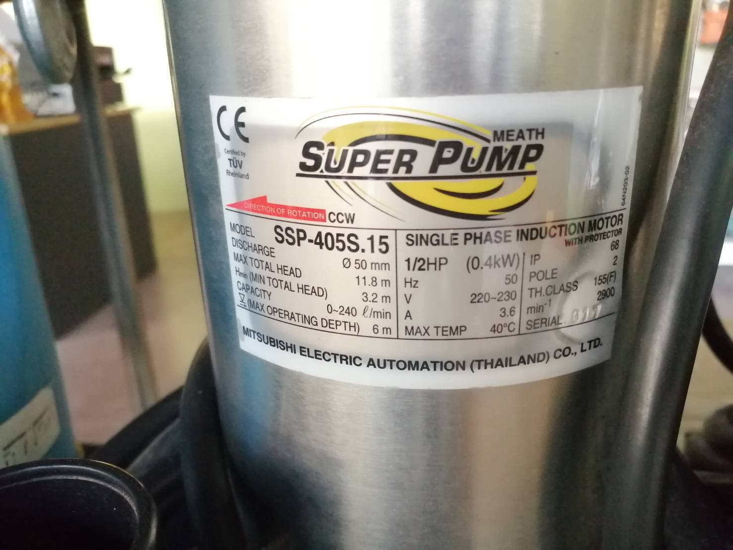 ปั้มไดร์โว่MISHUBISHIรุ่นSSP-405S.15