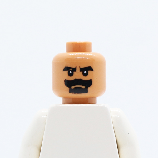 Beard Black Van Dyke with Thick Black Moustache and Eyebrows Pattern - Blocked Open Stud