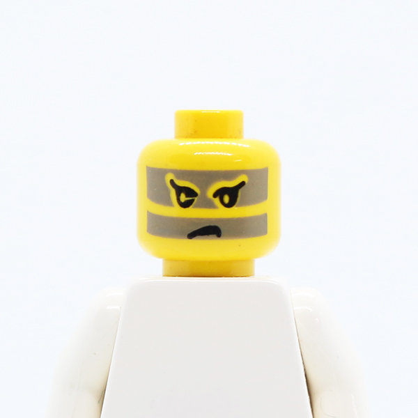 Face Paint with Gray Stripes across Face Pattern (Achu) - Blocked Open Stud