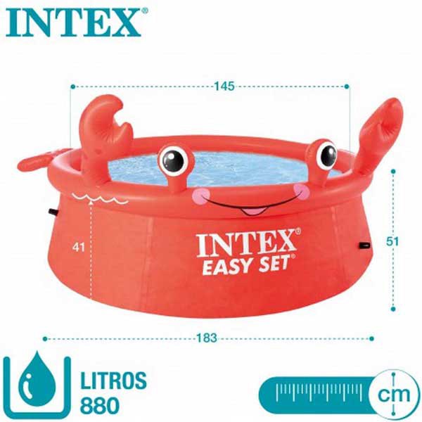Intex สระน้ำ อีซี่เซ็ต 6 ฟุต 1.83x0.51 เมตร ลายปูน้อย Intex Happy Crab Easy Set Pool