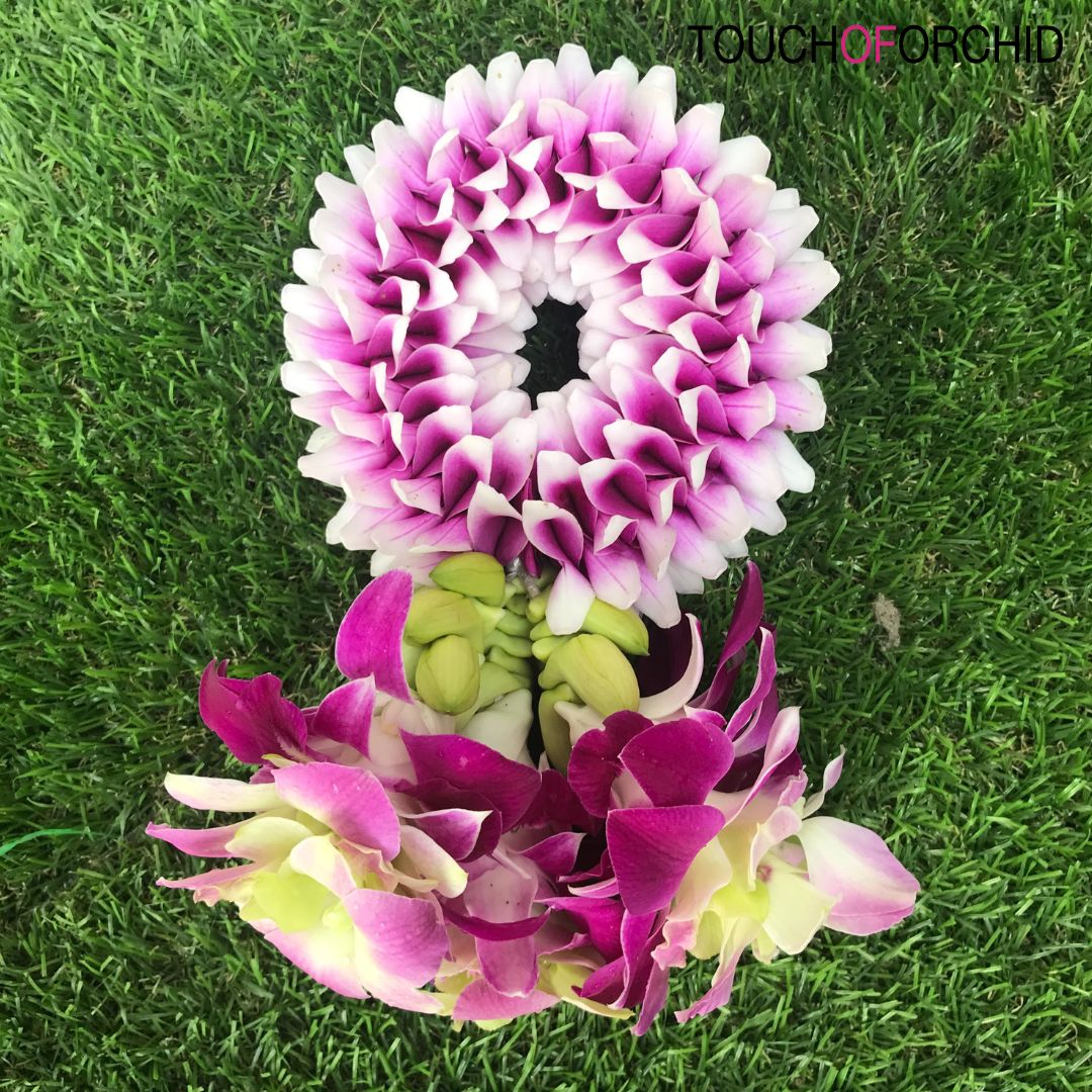 พวงมาลัยดอกกล้วยไม้สด ขนาดเล็ก เส้นรอบวง 6 นิ้ว (15 ซม.) (กรุณาเลือกการจัดส่ง Lalamove)