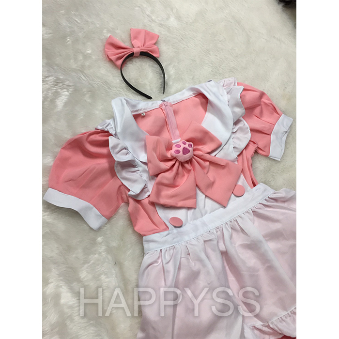 ชุดเมด แม่บ้าน โลลิต้า ลิตเติ้ลโบว์ สีชมพู