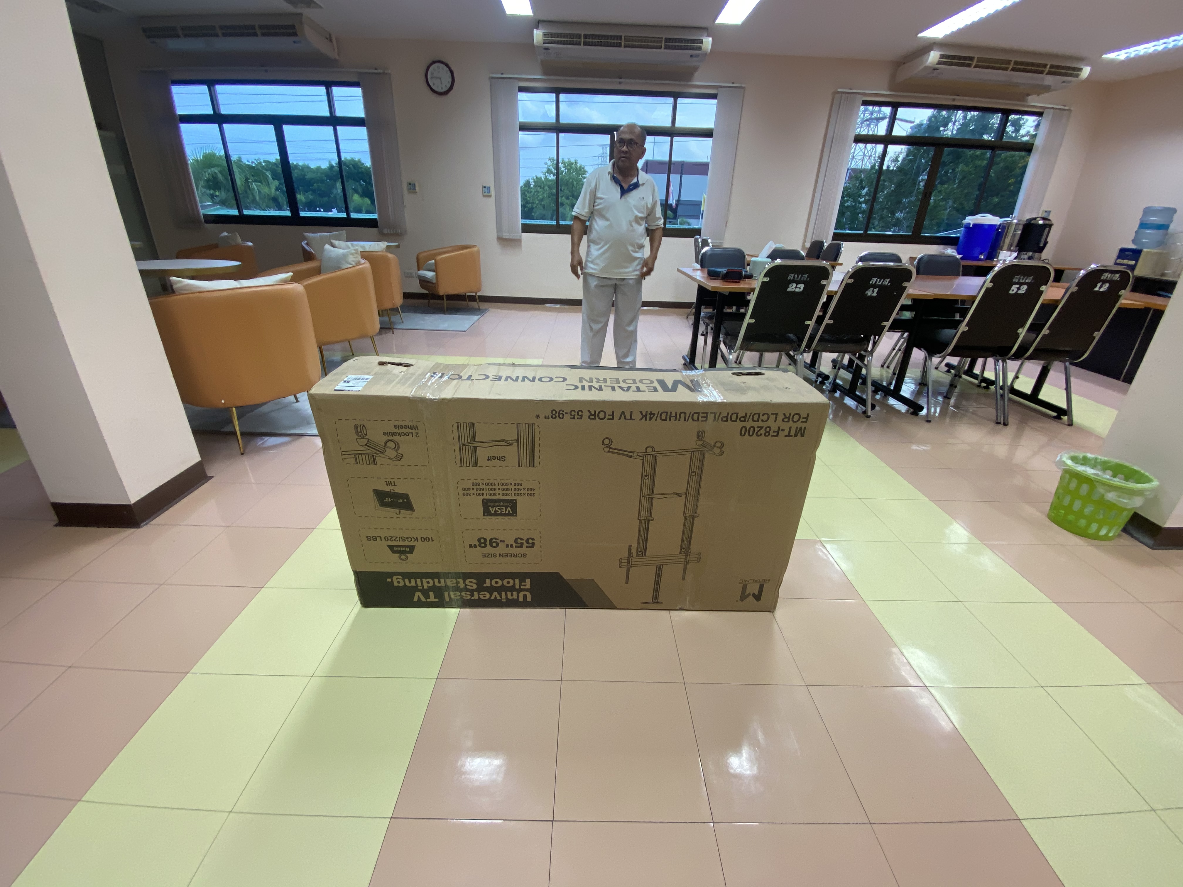 JMTVSTAND MT-F8200 ขาตั้งพื้นทีวีมีล้อเลื่อน(TV Stand) วัสดุ Aluminium อลูมิเนียม แบบล้อเลื่อนปรับสูง/ต่ำได้ 55"-98" นิ้ว{รับประกันสินค้า 3 ปี}0964746498