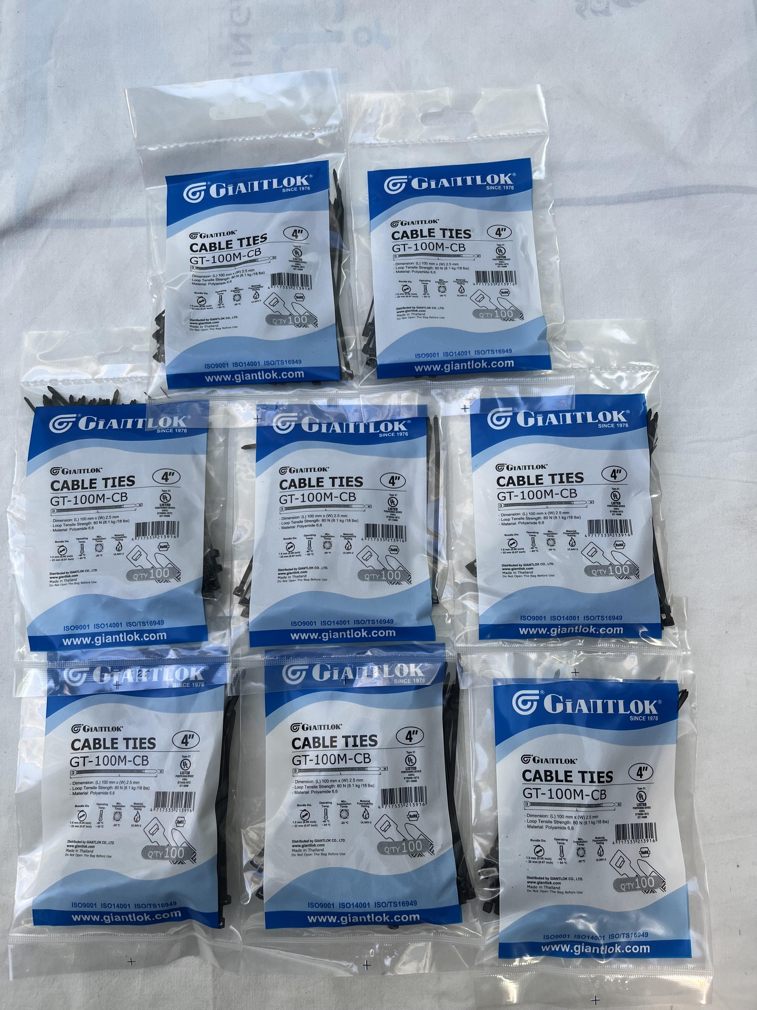 เคเบิ้ลไทร์ Giantlok 4นิ้ว สีดำ 100*2.5มม 100PCS