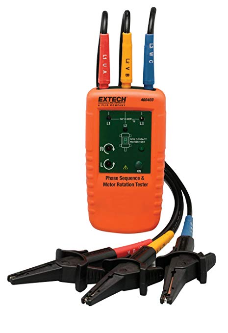 EXTECH รุ่น 480403 เครื่องวัดลำดับเฟสแบบดิจิตอล Motor Rotation and 3-Phase Tester Tests phase sequence and motor rotation