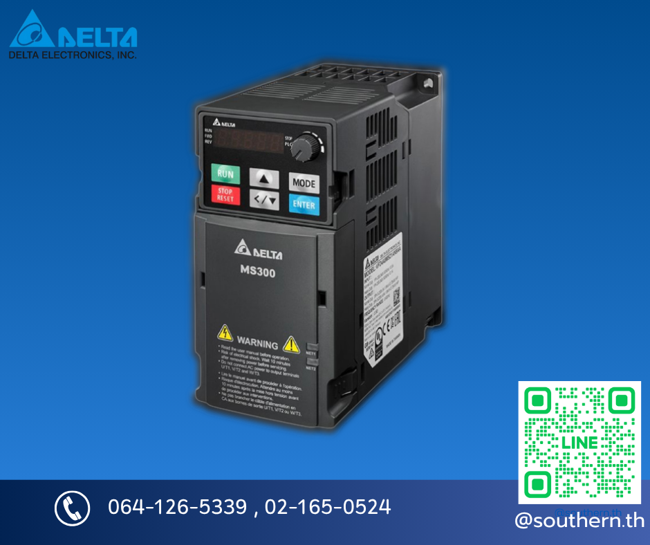 Delta inverter MS300 Model: VFD4A2MS43ANSAA 2HP 1.5kW Input 380V 3-Phase Output 380V 3-Phase