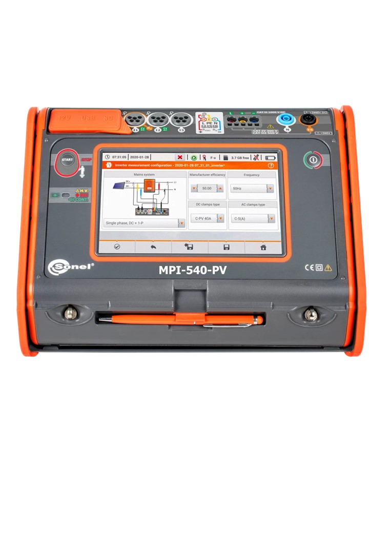 SONEL MPI-540-PV-EV-C3-N1 เครื่องทดสอบมาตรฐานการติดตั้งทางไฟฟ้า ทดสอบระบบโซลาร์ ทดสอบสถานีชาร์จรถยนต์ไฟฟ้า พร้อมแคลมป์ C3 & N1, EVSE-01, PRS-1