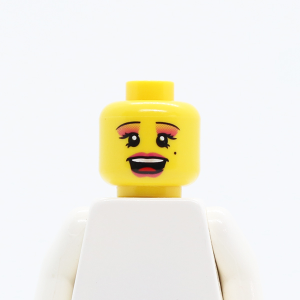CS02 Female with Pink Lips and Eye Shadow, Open Mouth and Beauty Mark Pattern - Blocked Open Stud