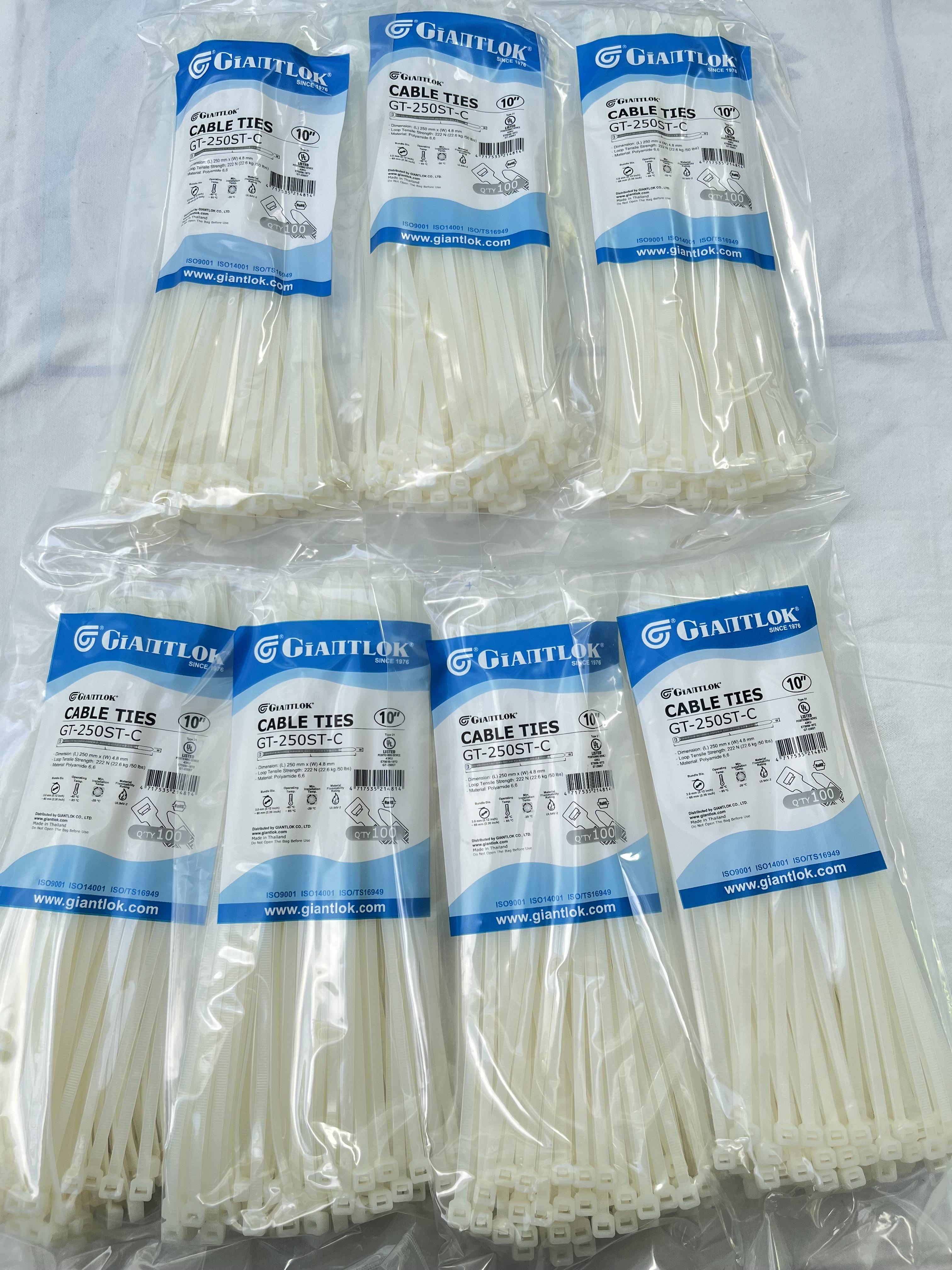 เคเบิ้ลไทร์ Giantlok 12นิ้วสีขาว 300*4.8มม 100PCS
