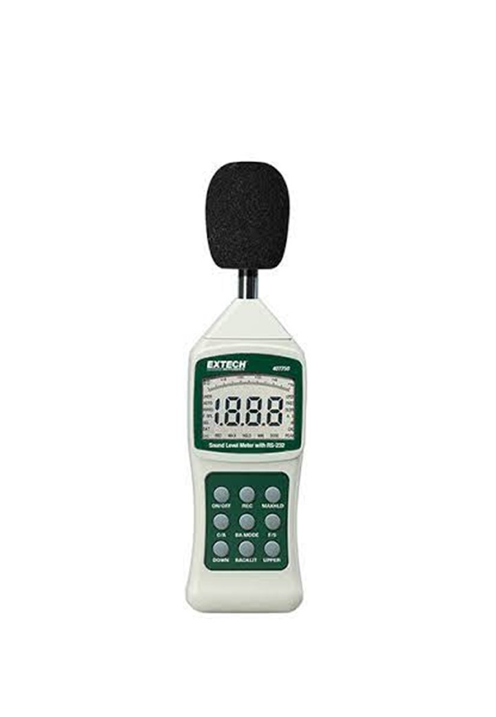 EXTECH รุ่น 407750 เครื่องวัดความดังเสียงบันทึกข้อมูลได้ Sound Level Meter with PC Interface Big backlit display, PC interface & background sound absorber