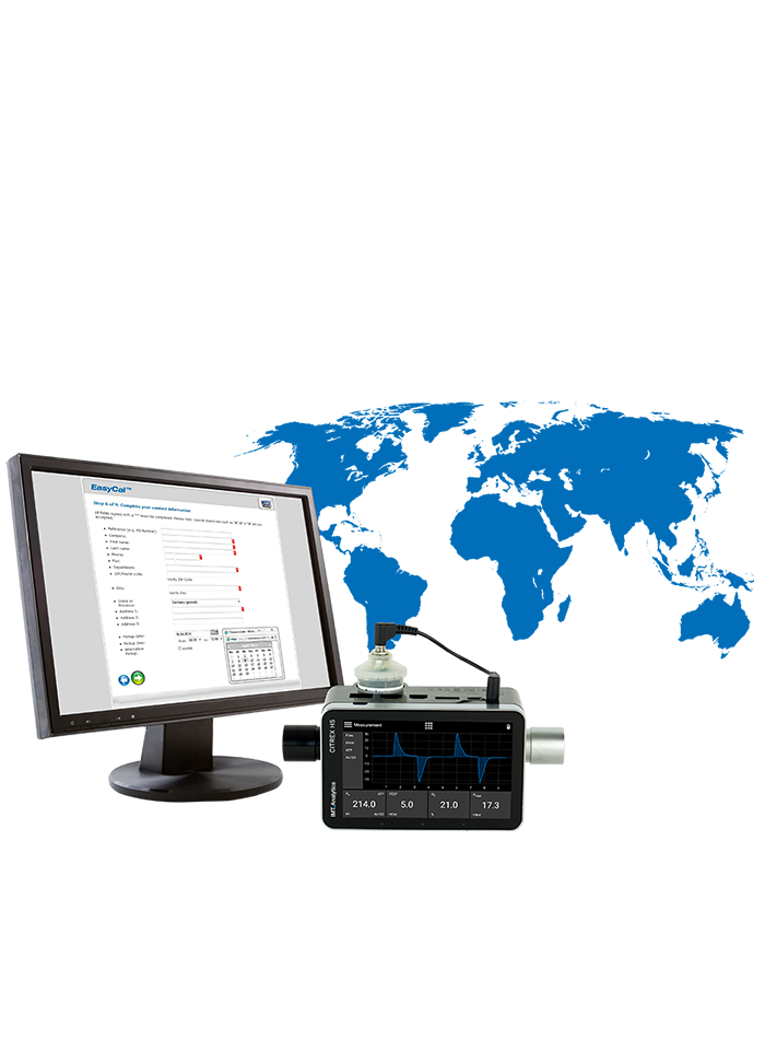 CITREX H3 เครื่องสอบเทียบเครื่องวัดอัตราการไหลก๊าซทางการแพทย์และทดสอบเครื่องช่วยหายใจทางการแพทย์