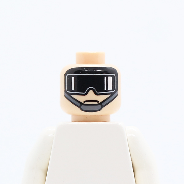 Glasses with Black Goggles, Gray Chin Strap Pattern (SW Imperial AT-ST Pilot) - Blocked Open Stud
