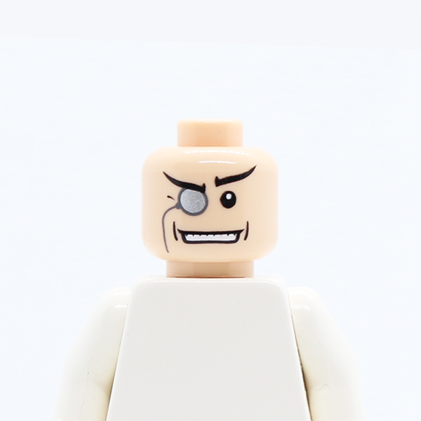 Glasses with Monocle, White Pupil, Wide Grin Pattern (The Penguin) - Blocked Open Stud