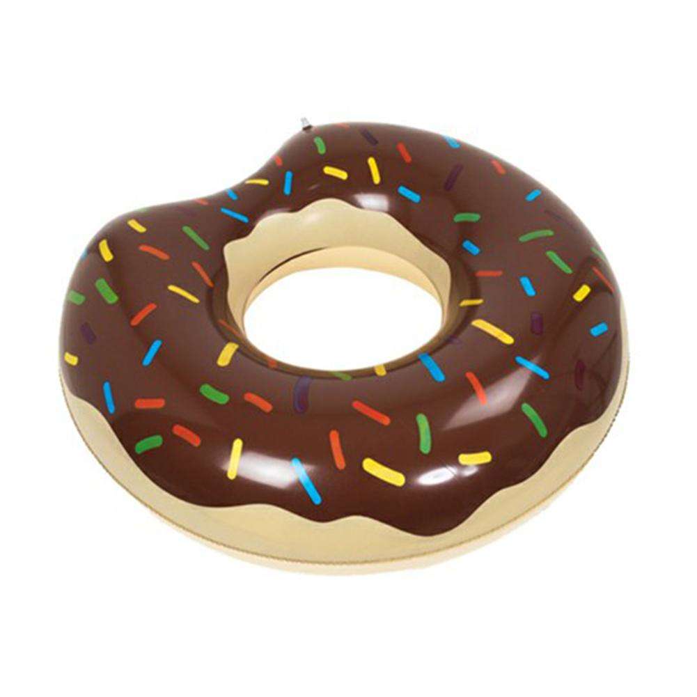 ห่วงยางโดนัทสีน้ำตาล Inflatable Brown Donut Ring Pool Float