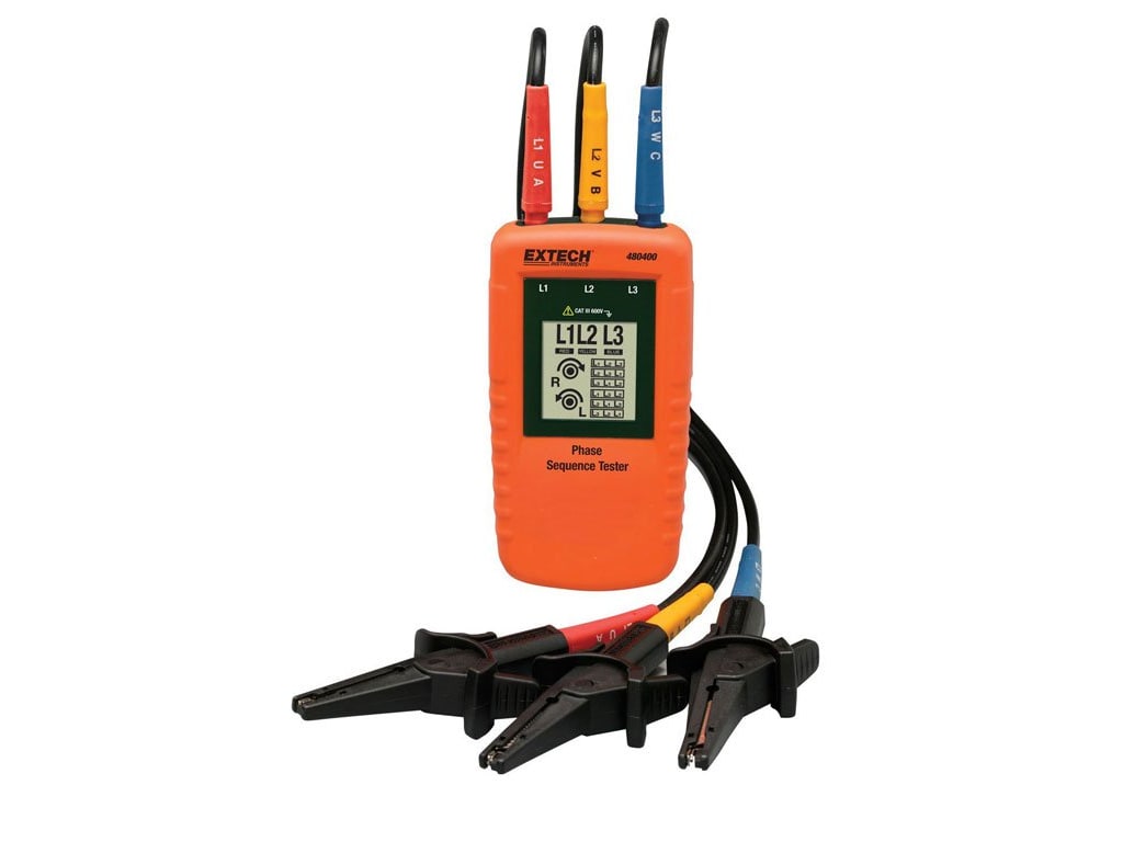 EXTECH รุ่น 480400 เครื่องวัดลำดับเฟสแบบดิจิตอล Phase Sequence Tester Displays graphical phase orientation