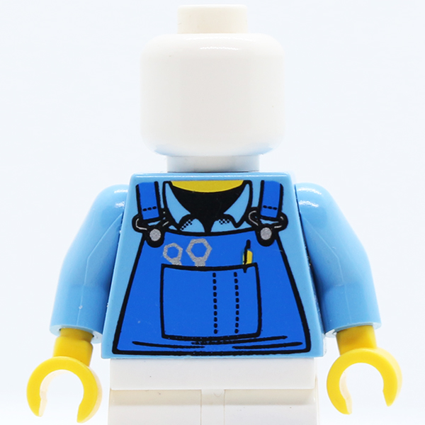 Mechanic Shirt with Blue Overalls, Tools in Pocket Pattern / Medium Blue Arms / Yellow Hands