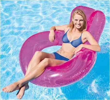 แพยางนั่งพร้อมที่พิงหลัง แบบใส Inflatable Pure Color Single Person Ring Pool Float