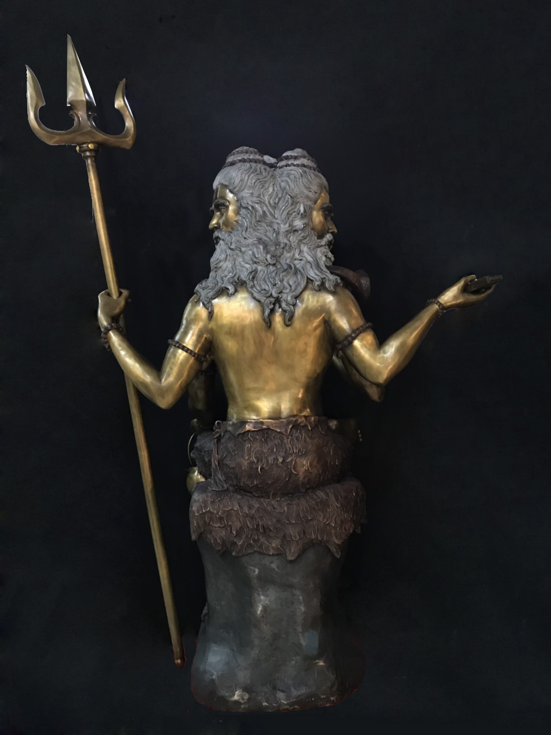 พระศิวะมหาเทพ ปาง 3 เศียรนั่งเสือ (สูง 169 cm.)