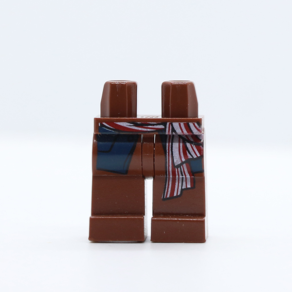 Hips and Legs with Dark Blue Vest Tails and Red and White Sash Pattern