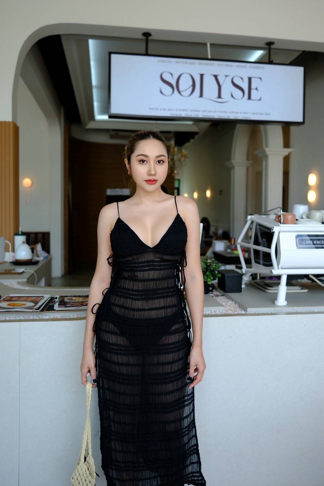 #5161 Summer Dress เดรสซีทรูคลุมบิกินี งานซีทรูทั้งตัวซับในแค่ตรงอกนะคะ เนื้อผ้าระบาย thitiya