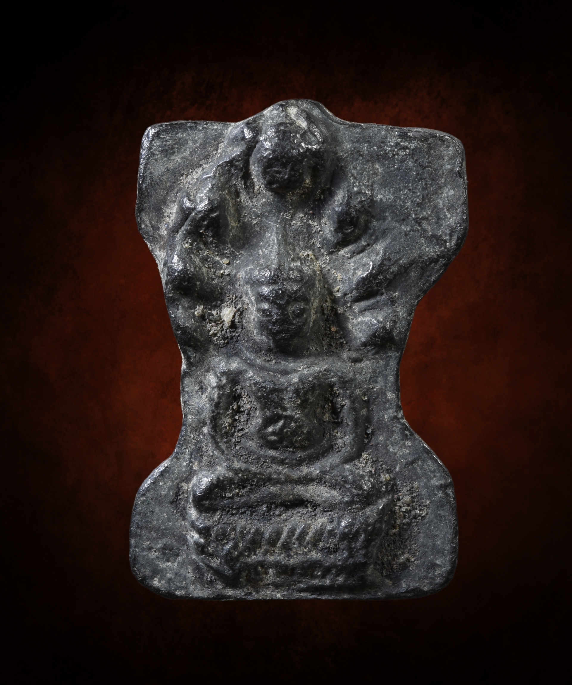 พระมเหศวร หลังนาคปรก เนื้อชินเงิน