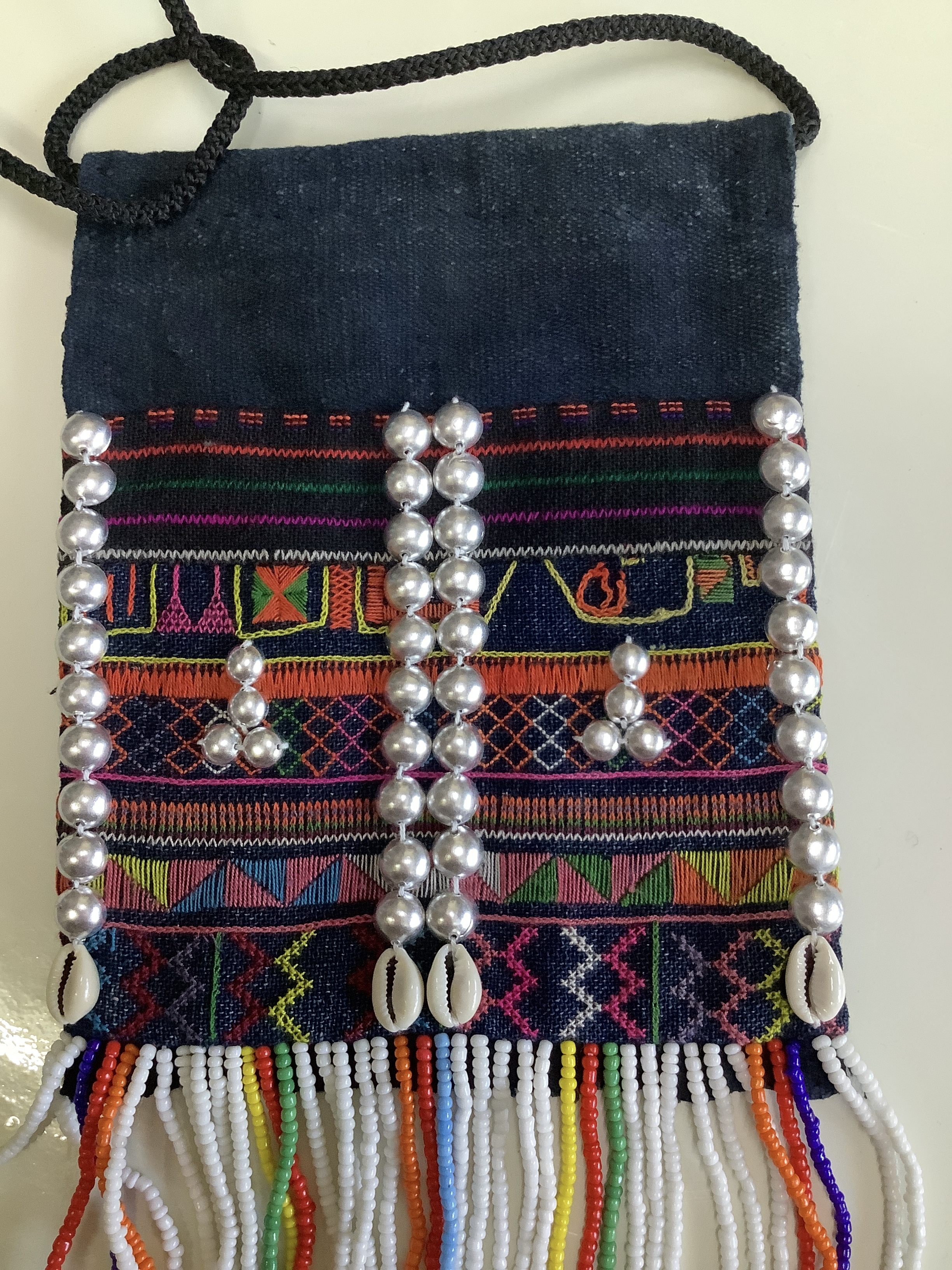 กระเป๋าสะพายข้าง งานปักมือ ผ้าปักชนเผ่า ลายพื้นเมือง ย่ามชาวเหนือ Akha crossbody bag handmade ethnic style unisex #5