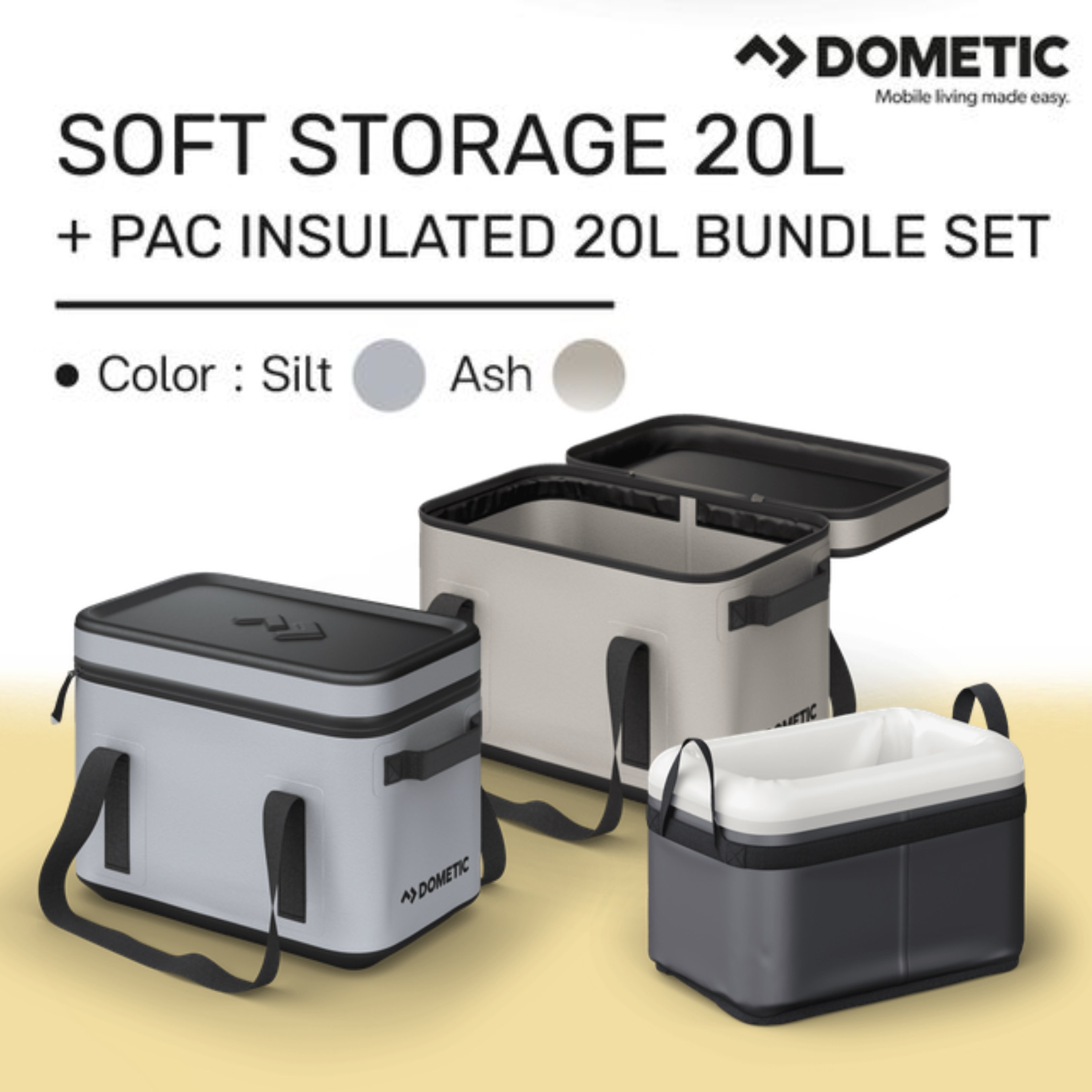 Dometic GO Soft Storage 20L + PAC Insulated 20L Bundle Set กล่องเก็บของพร้อมฉนวนเก็บความเย็น ขนาด 20 ลิตร