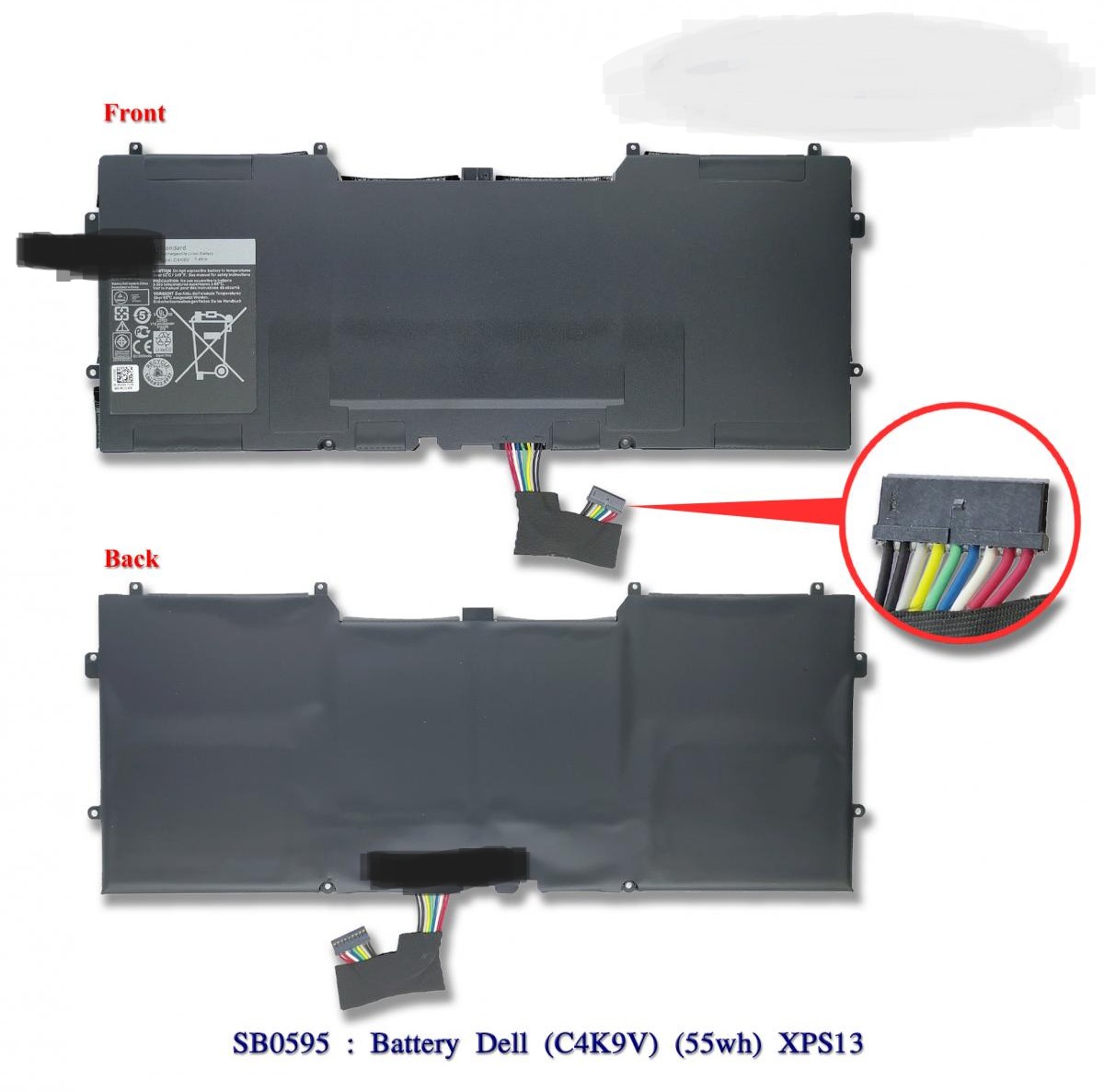 SB0595 - BatteryDell(ORG)(C4K9V)(55wh)XPS13,Ultrabook9333,XPS12,XPS12-L221