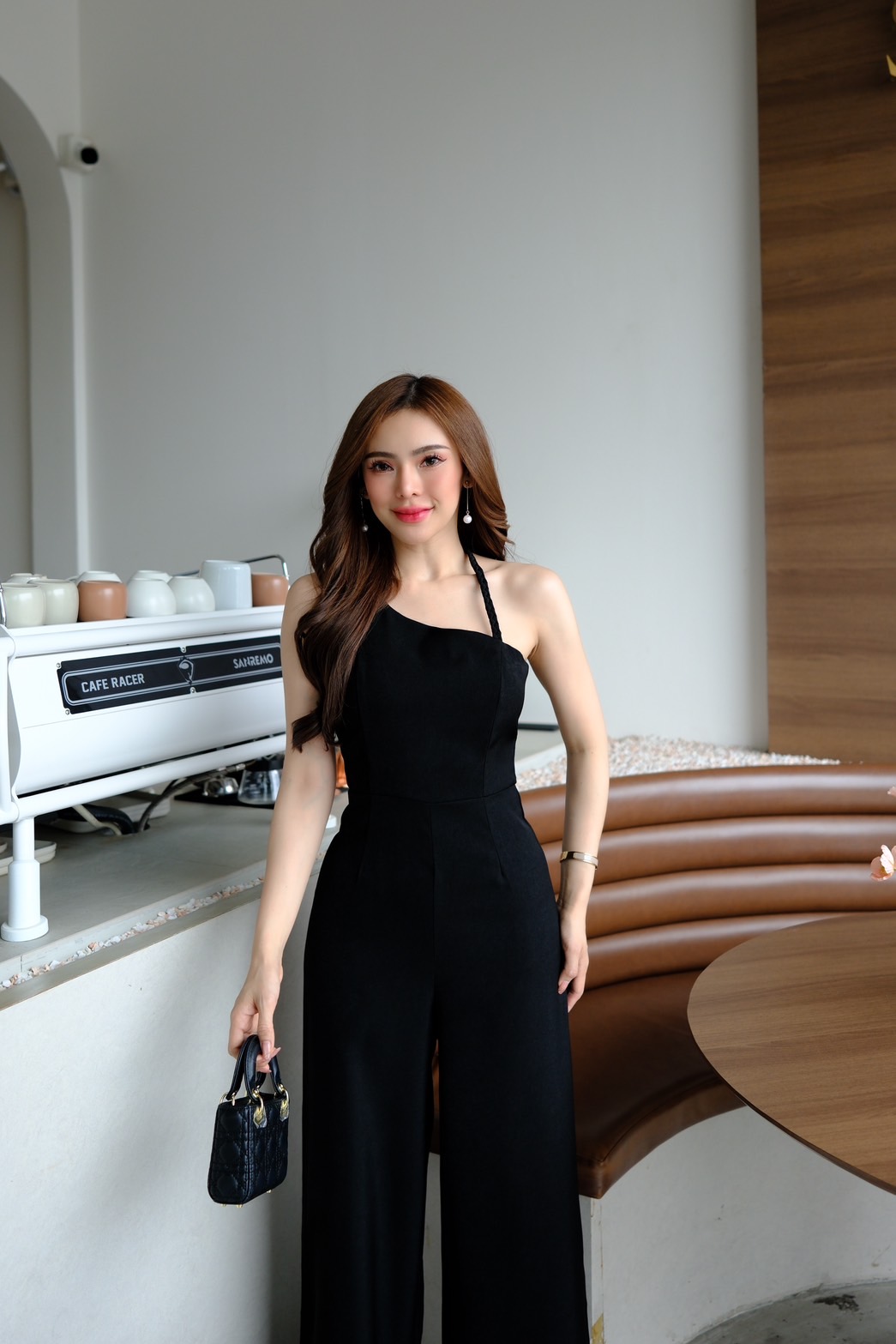 Pira Jumpsuite #4812 งานจั๊มสูททรงเป๊ะ ผ้าพรีเมี่ยม ดีไซน์คล้องคอสายถักเปียดีเทลเก๋ ซิปซ่อน thitiya