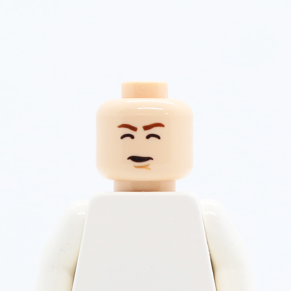 Sided Brown Eyebrows, White Pupils, Chin Dimple, Somber / Closed Eyes Pattern (SW Han Solo) - Hollow Stud