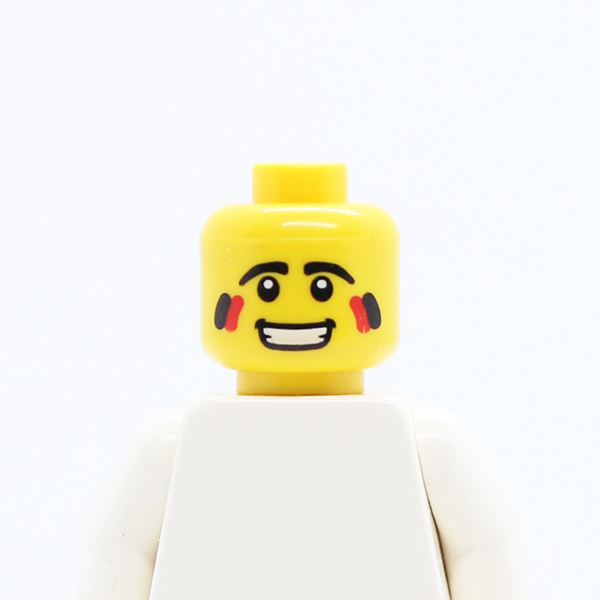 CS01 Black Eyes and Eyebrows, Two-Color Cheek Paint Pattern