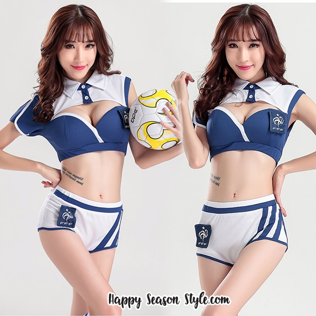 ชุดเชียร์บอล ฟุตบอล Football - ทีมฝรั่งเศส 2 ขีด