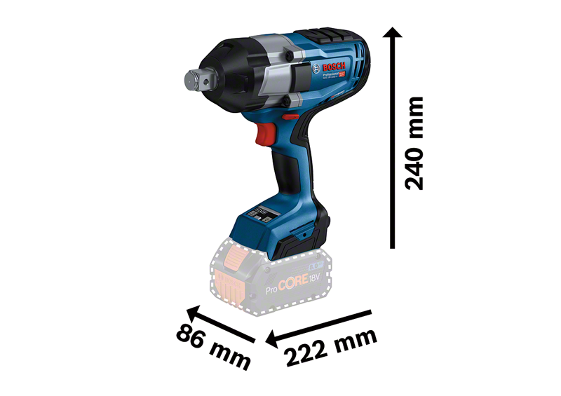 Bosch รุ่น GDS 18V-1050 H บล็อคกระแทกไร้สาย ขนาด 3/4" (เครื่องเปล่า)