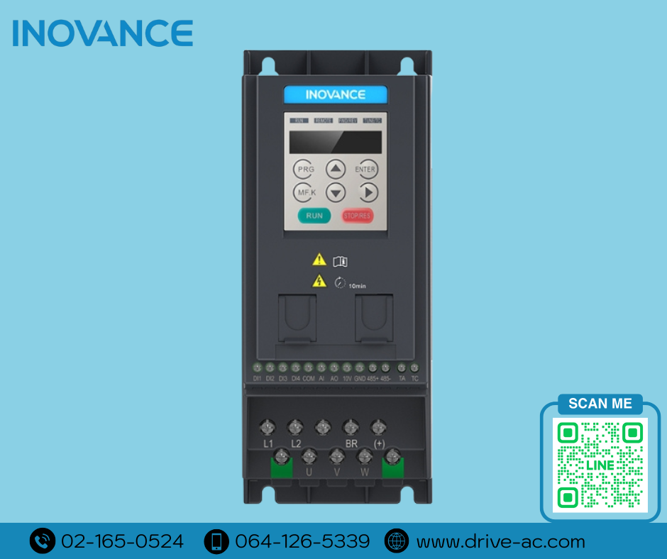 Inovance Inverter Model:MD200T04B-INT (0.5HP 0.4kW) Input 3-Phase 380V Output 3-Phase 380V