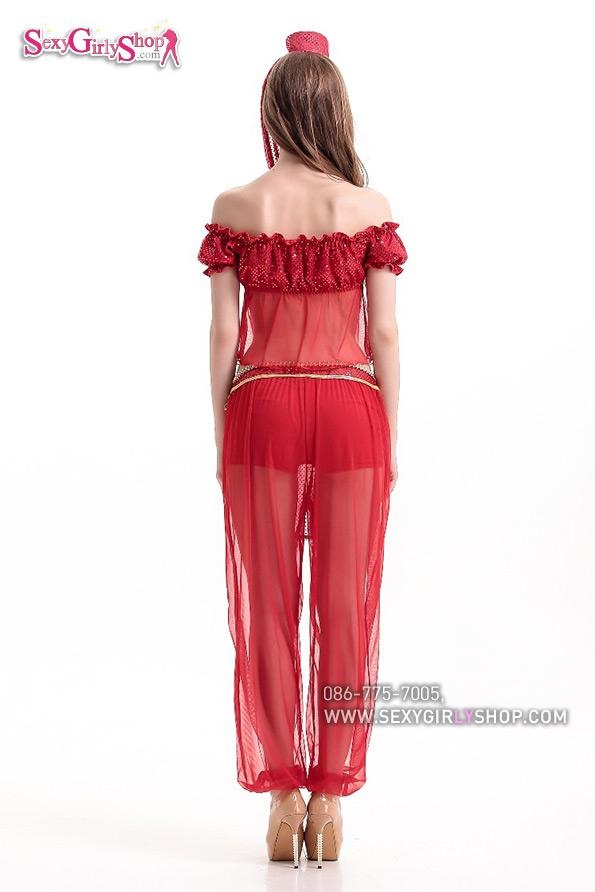 ชุดคอสเพลย์ ชุดแฟนซี ชุดนิทาน อาหรับราตรี Cosplay - ชุดจินนี่ ชุดอาหรับ ชุดเปอร์เซีย สีแดงสดใส