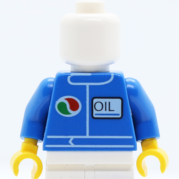 Octan Logo and Italic Font 'OIL' with Logo Colors Reversed Pattern / Blue Arms / Yellow Hands