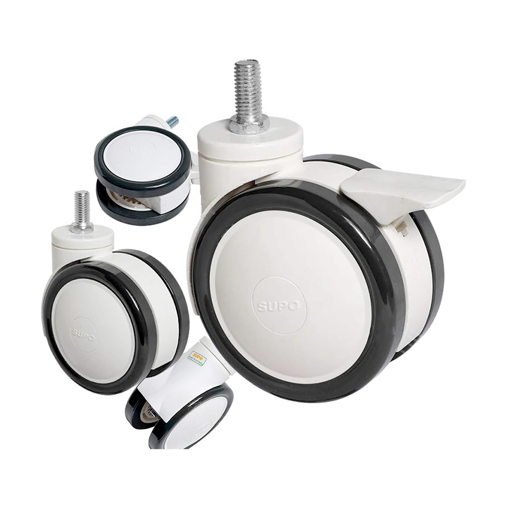 ล้อขาตั้งทีวี วัสดุพลาสติก+ยาง แบบแข็ง ขนาด 4 นิ้ว ใหญ่แข็งแรง ชุด 4 ชิ้น ขาว/ดำ0964746498