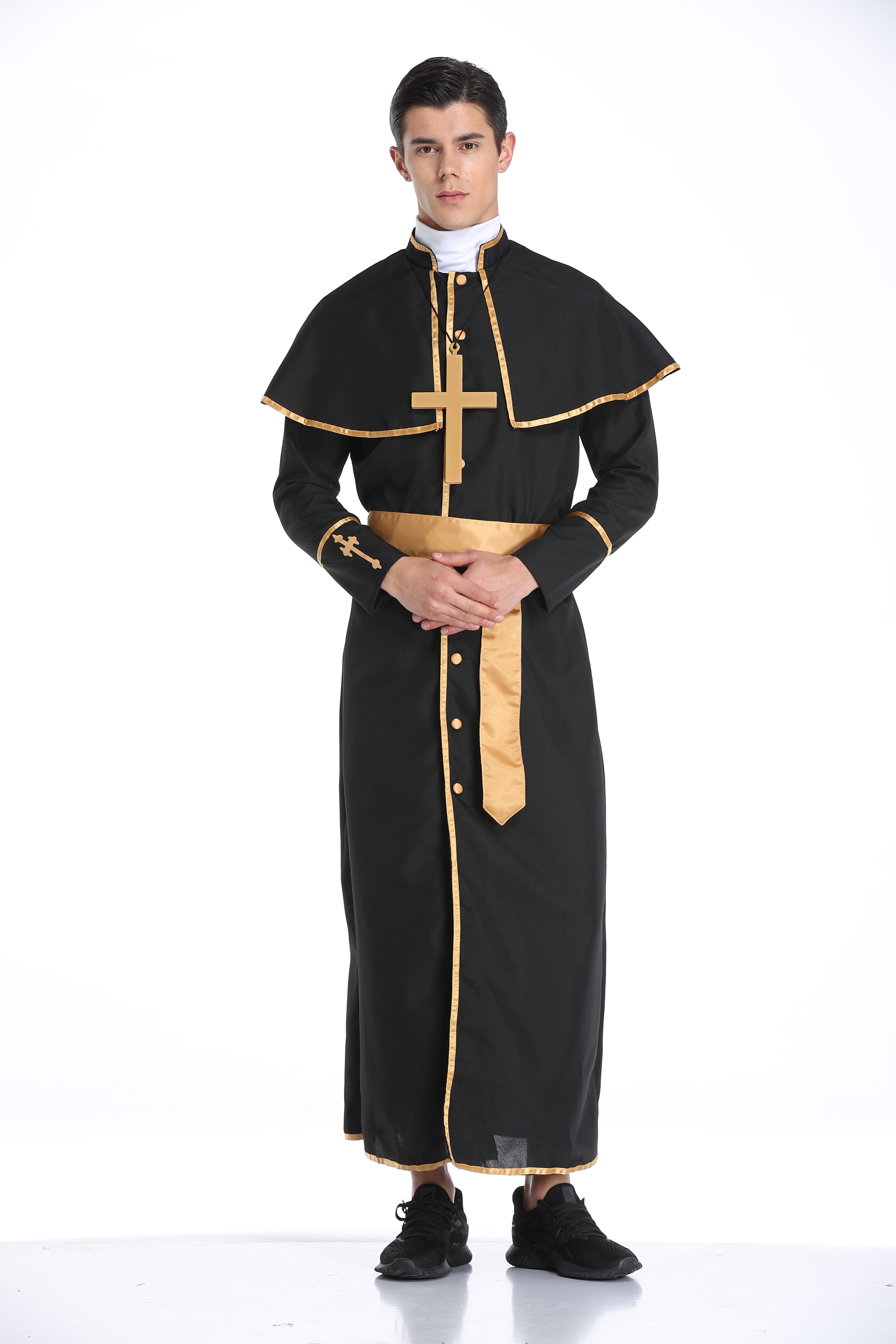 ชุดนักบวช ชุดบาทหลวง Priest ผู้ชายสีดำ