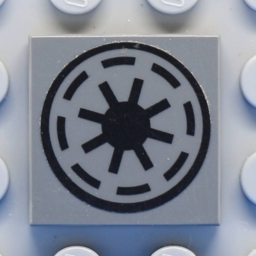 Tile 2 x 2 with Groove with SW Republic Pattern (Sticker) - Set 7675