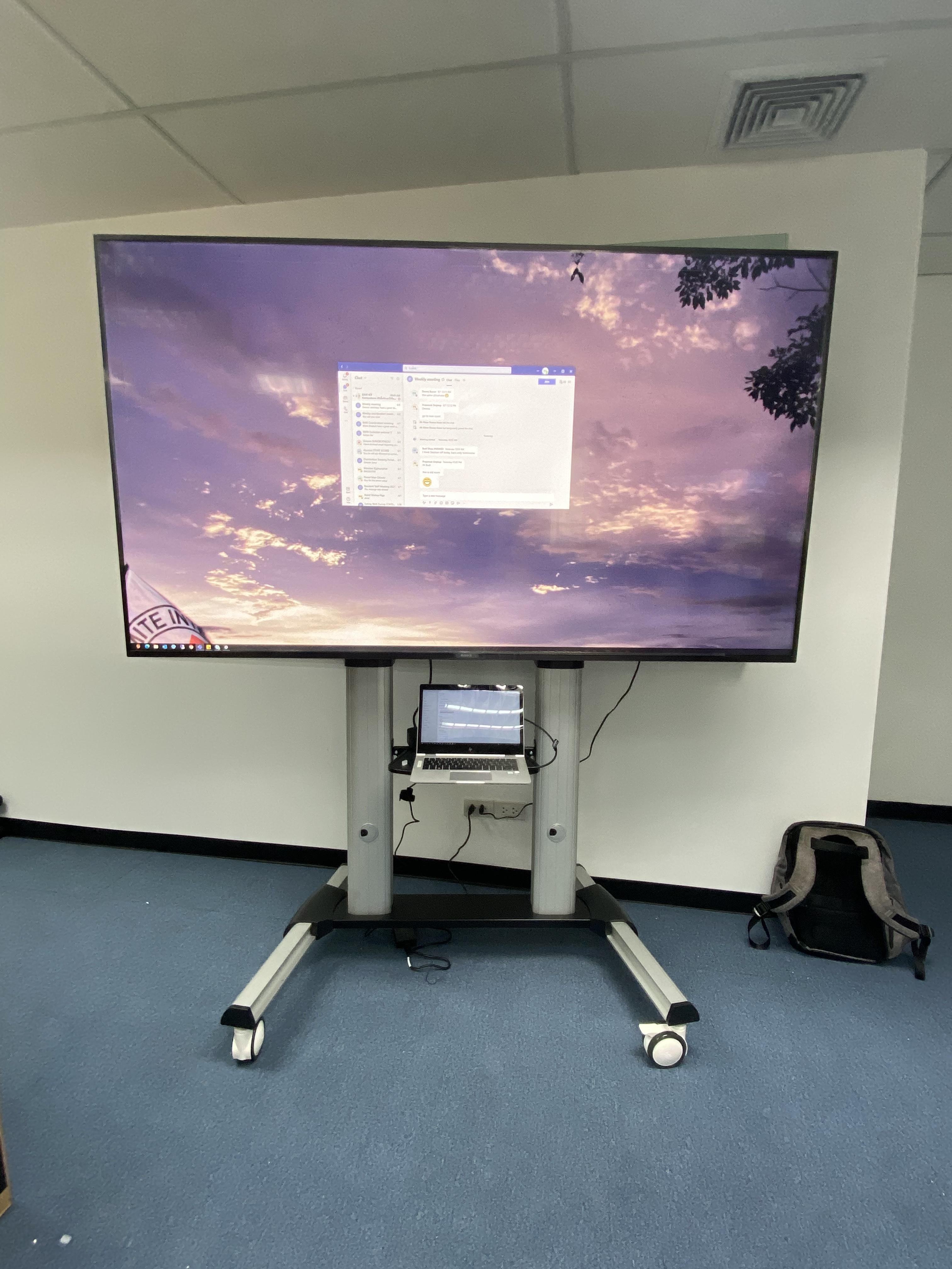 JMTVSTAND MT-F8200 ขาตั้งพื้นทีวีมีล้อเลื่อน(TV Stand) วัสดุ Aluminium อลูมิเนียม แบบล้อเลื่อนปรับสูง/ต่ำได้ 55"-98" นิ้ว{รับประกันสินค้า 3 ปี}0964746498