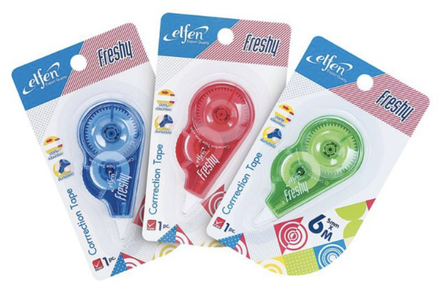 Elfen Freshy เทปลบคำผิด 6 เมตร (ขายยกโหล 12 ชิ้น )