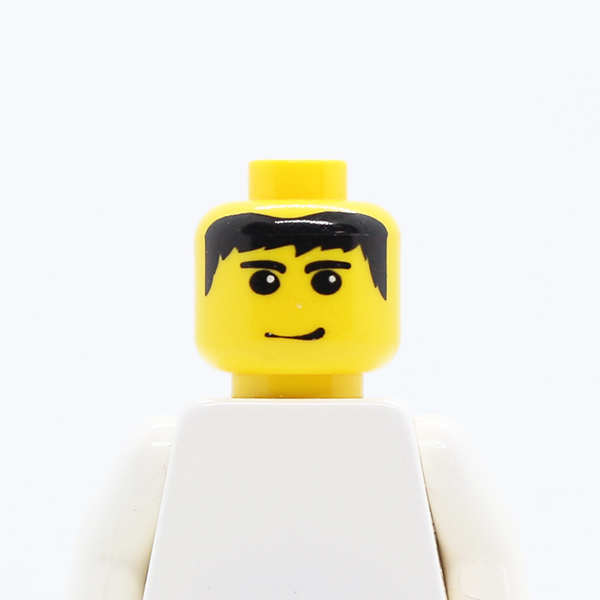 Male Black Hair, Eyebrows, and Smirk Pattern - Blocked Open Stud