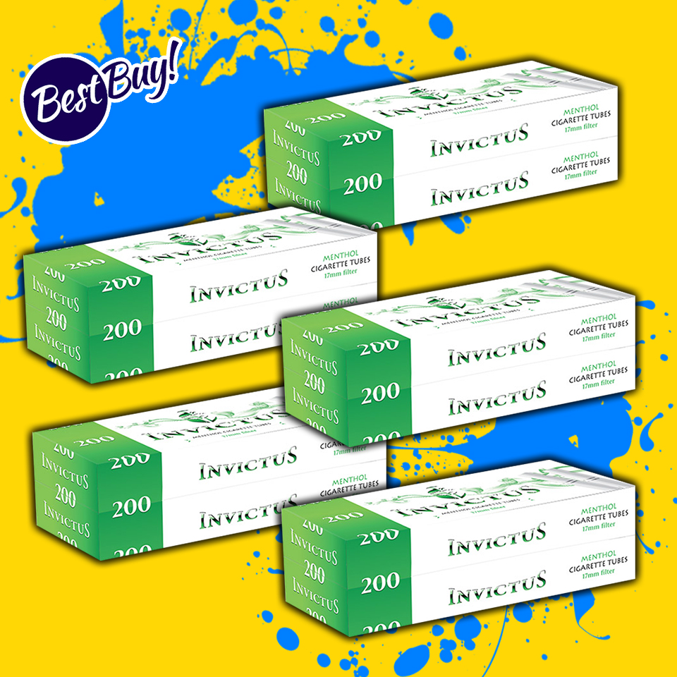 ก้นกรองเปล่า INVICTUS มวนเย็น 5 กล่อง 1,000 มวน