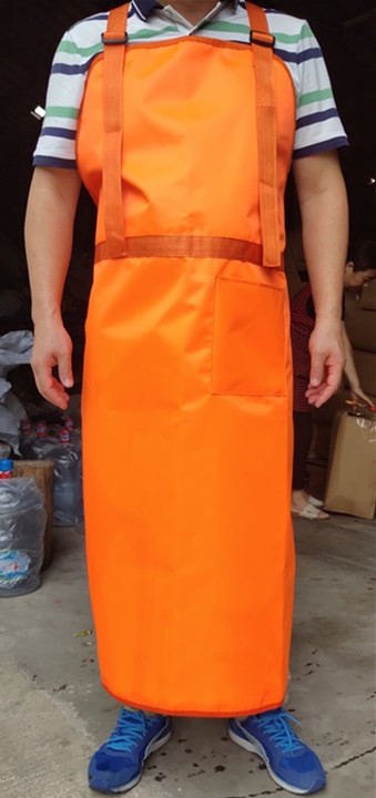 ผ้ากันเปื้อนใส่ตัดหญ้า เอี๊ยมกันเปื้อนสำหรับใส่ตัดหญ้า (สีส้ม)