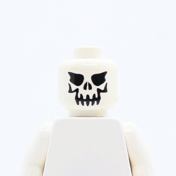 Skull Evil with Eyebrows, Black Print Pattern - Blocked Open Stud