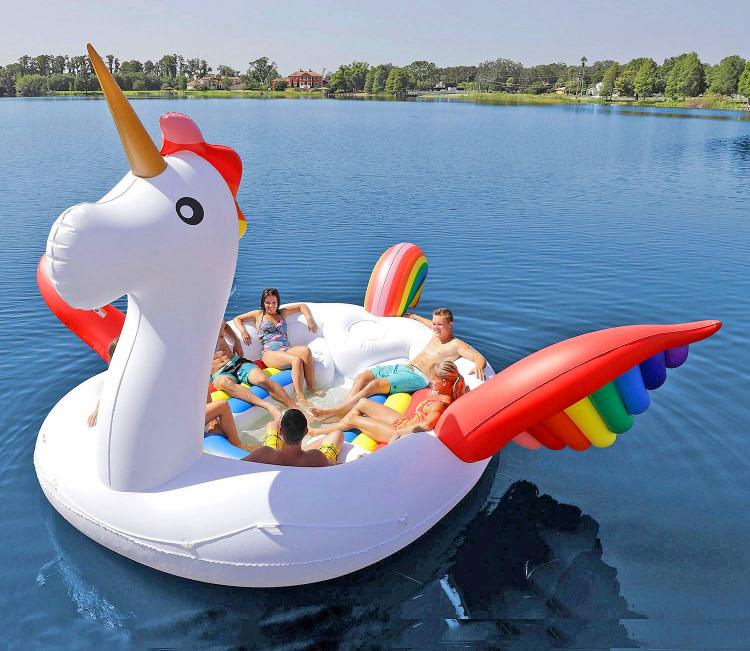Inflatable Giant Unicorn Pool Float for 6-8persons แพยางยูนิคอร์นเป่าลมขนาดใหญ่ นั่งได้ 6-8 คน